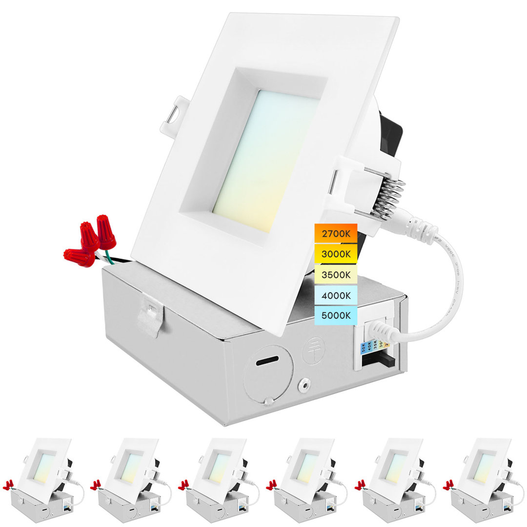 4'' Tunable Color Temperature Dimmable Air-Tight IC Rated LED Canless Recessed Lighting Kit Luxrite