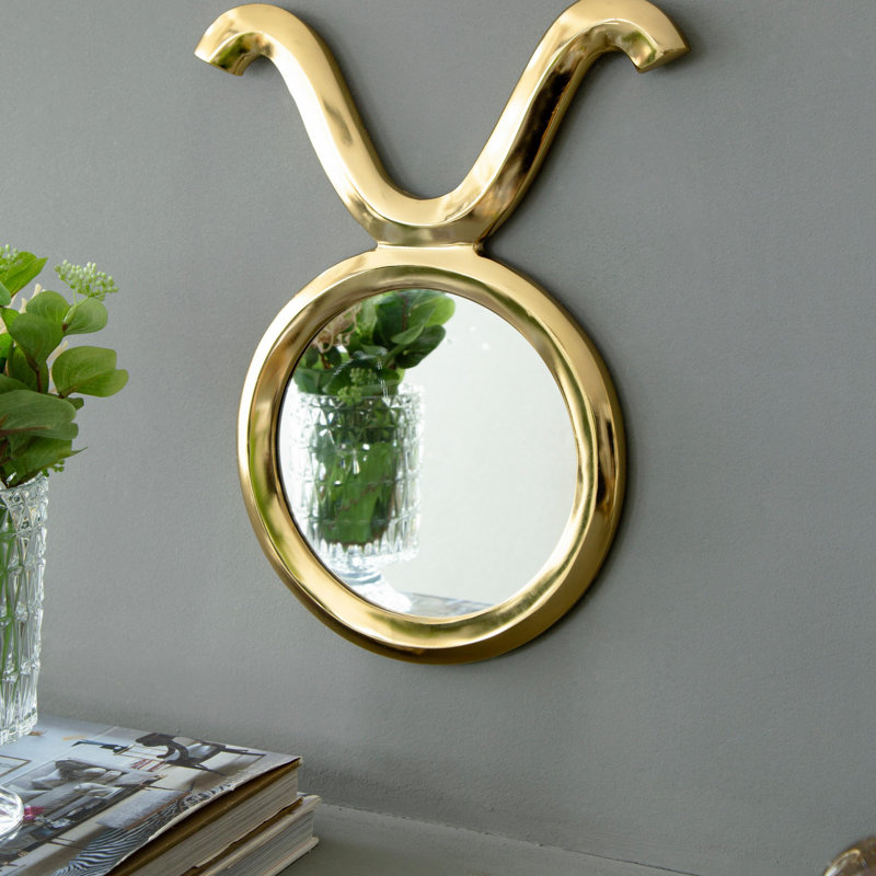 12.5" x 16" Modern Round Mirror