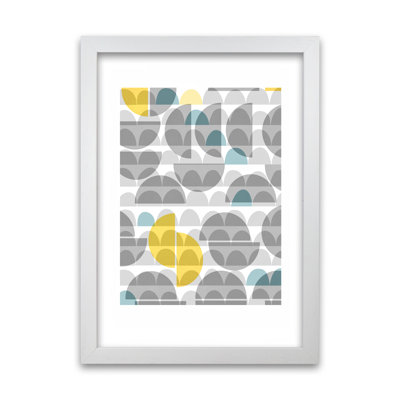 Geometric Grey And Yellow A Original - Print