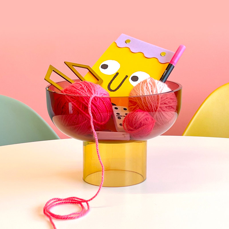 Petit tip tipi jaune - bol, Jaune / Rose