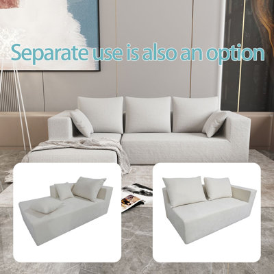 Canapé-lit modulaire rembourré avec accoudoirs larges Nahomie Boneless