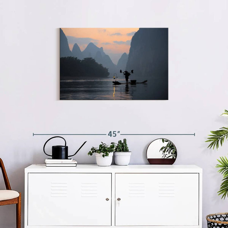 Senne Li River Twilight Fishing, 20" H x 30" W