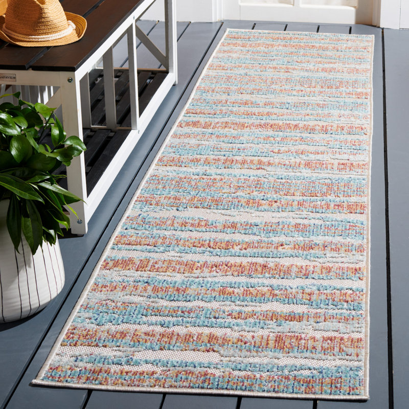 Tapis d'intérieur / extérieur à rayures Cabana Performance, Tapis de couloir 2 pi 2 po x 9 pi