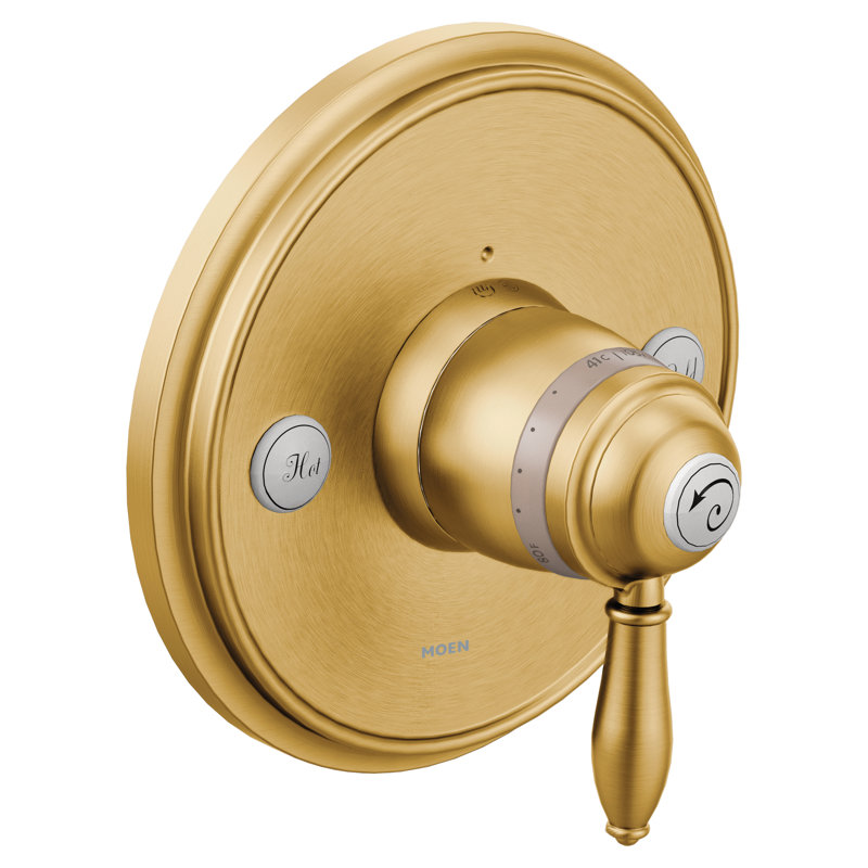 Weymouth Exacttemp Faucet Trim with Lever Handle, Brushed Gold