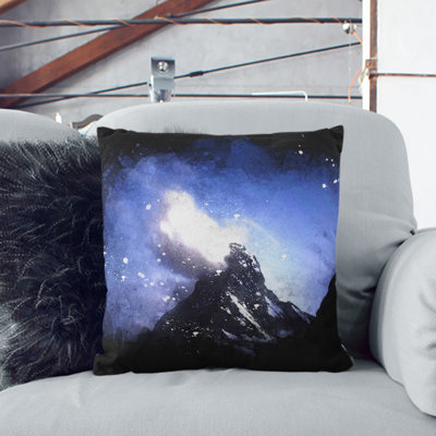 Matterhorn Mountain in Switzerland Paint Splash Cushion with Filling