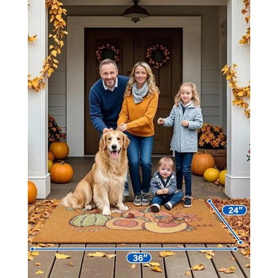 Door Mat Outside Entrance Welcome Matt Pumpkin Ghost Pattern For Halloween Decor