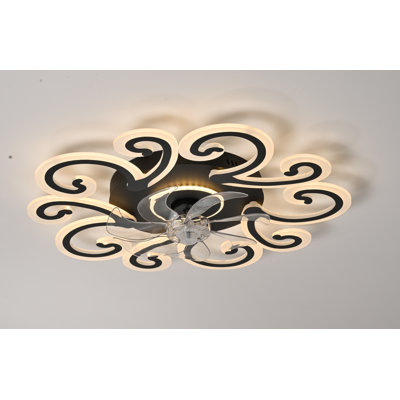 Modern Ceiling Fan with Lighting, Stepless Dimming with Color Temperature Adjustment, 6-Speed Settings, Suitable for Bedrooms and Living Rooms (White)