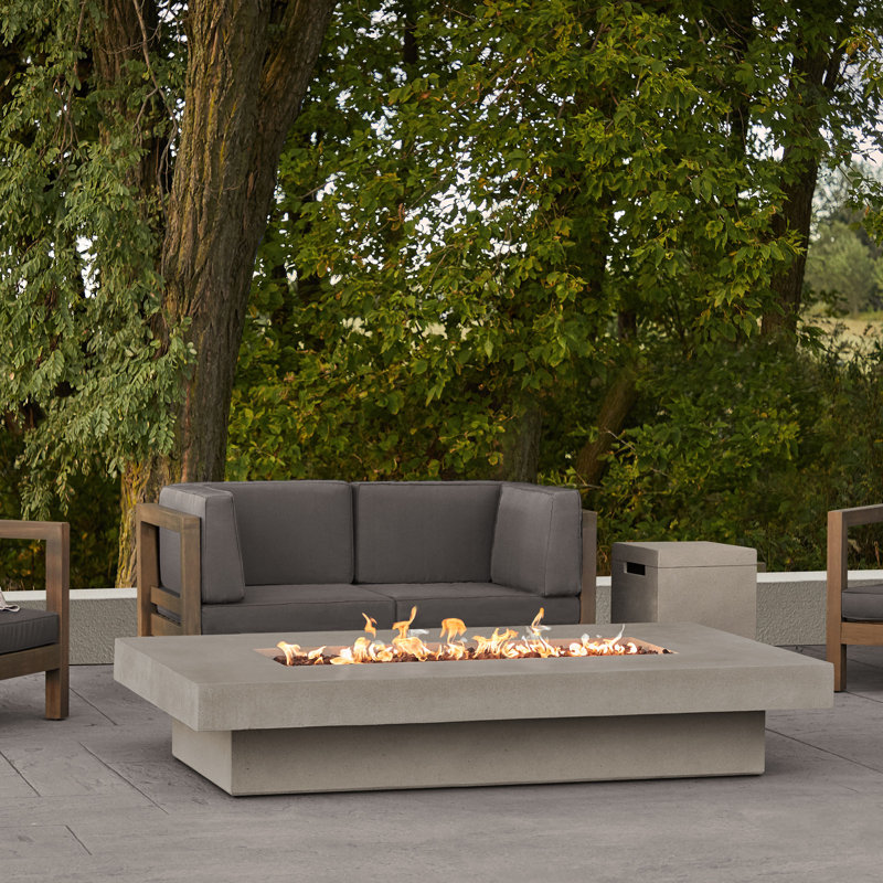 Geneva Concrete Propane Fire Pit Table, Flint