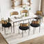 Modern Upholstered Dining Chairs Set Of 2,Rattan Back Dining Room Chairs,Accent Kitchen Chairs With Metal Legs-112679544-112679550