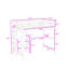 Lit mezzanine simple en bois avec tablettes, bureau intégré, tableau d'écriture et garde-corps-209877690