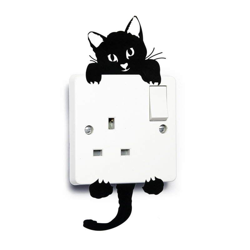Décalcomanie murale interrupteur pour chat