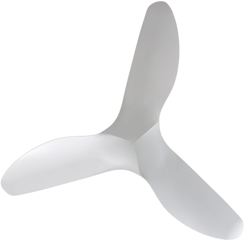 Kemp 52" 3 -ABS-Blade Propeller Modern Ceiling Fans no Light and with Remote Control, White