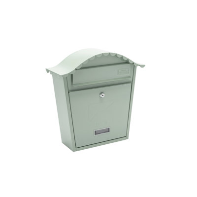Classic Wall Mounted Galvanised Steel Lockable Weatherproof Post Box - 36x37x13cm