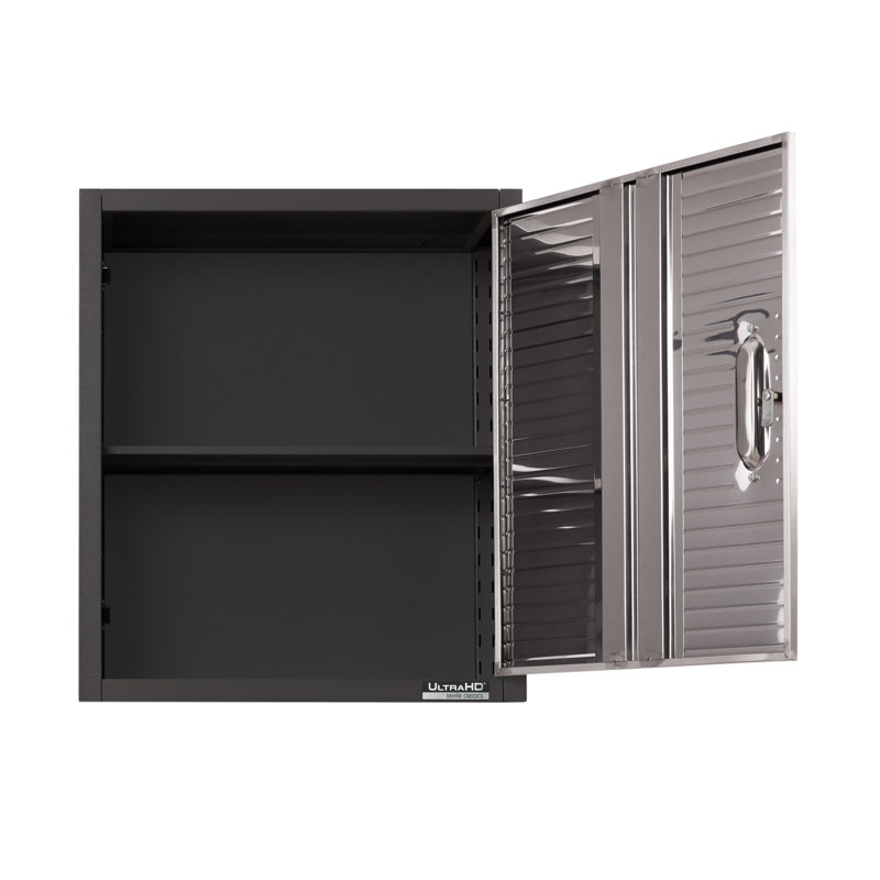 Seville Classics UltraHD Single Door Wall Cabinet, 24" W x 12" D x 28" H, Graphite