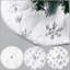 Lot de 3 mini-jupes de sapin de Noël en fausse fourrure blanche – Tapis de base de sapin à paillettes flocons de neige pour la décoration des fêtes