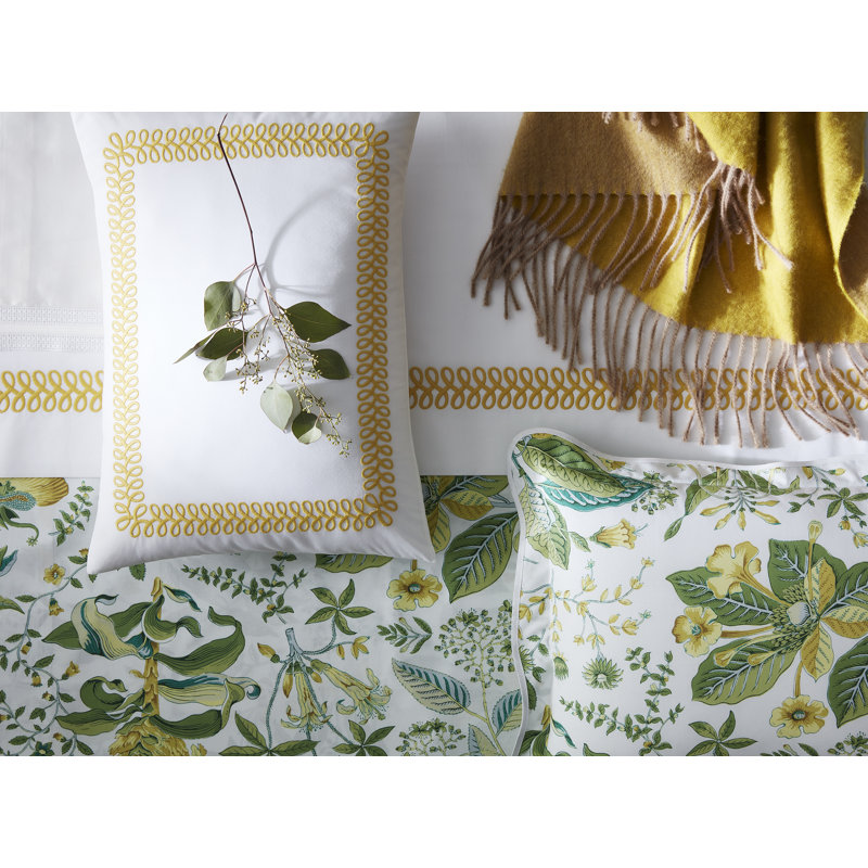 Paley Quilted Throw Blanket, Yellow/Natural