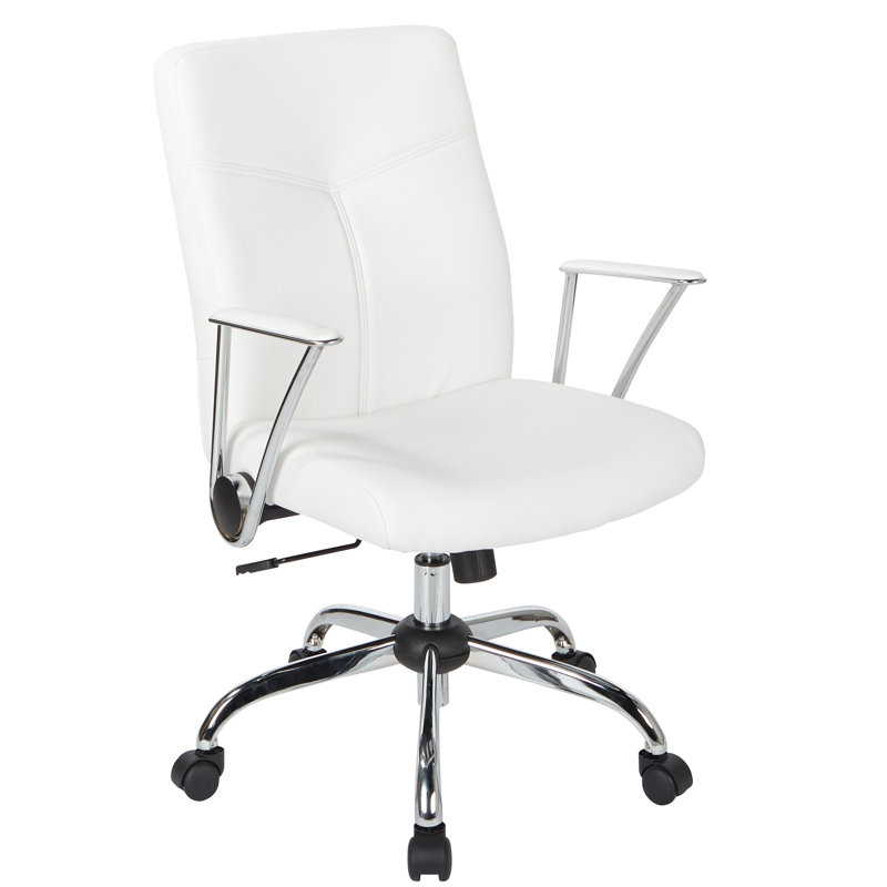 OSP Home Furnishings Task Chair, White Faux Leather