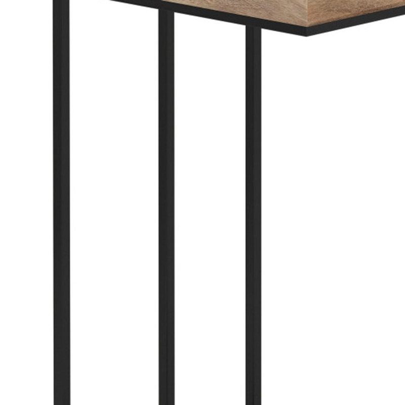 24" Natural Metal End Table