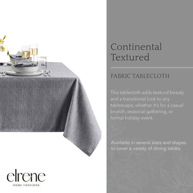 Gray Square Water-Resistant Polyester Tablecloth