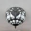 Plafonnier Tiffany en verre coloré blanc de style baroque avec ampoules DEL incluses: l 12 po x P 12 po x H 8 po