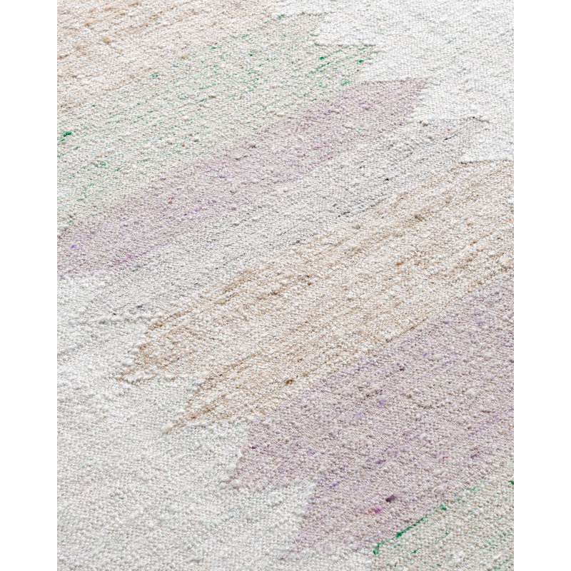 Cotton Area Rug in Ivory/Pink