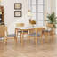 Ensemble de table de salle à manger 5 pièces avec une table à structure en bois massif et 4 chaises rembourrées en bois massif pour la salle à manger