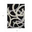 Tapis intérieur lavable abstrait noir ivoire et gris 8 pi x 10 pi
