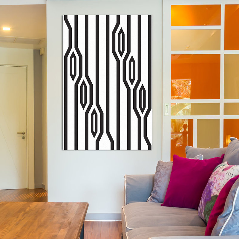 «Lignes verticales» - impression, Toile, H 12 po x l 8 po x P 0,75 po