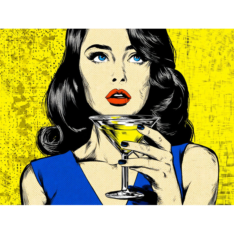 «Martini Gaze Pop Art Portrait», art mural sur toile tendue, H 30 po x l 40 po x P 1,5 po