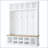 3-in-1 Wooden Hall Tree with Wide Storage Bench and 6 Hooks-776553016