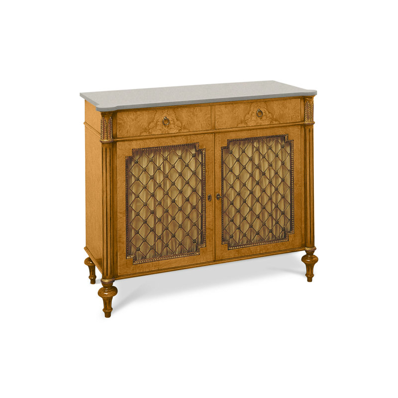 New Empire 43.31'' W Solid Wood Server, Burl 02, Nero Marquinia