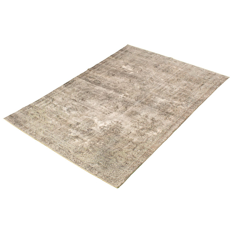 Devkran One-of-a-Kind 6'7" X 10'5" 1980s Wool Area Rug in Light Gray