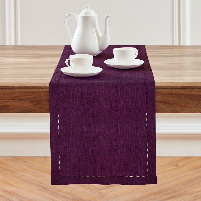 Milan - 100% Pure Linen Table Runner, Grape, 48" x 14"