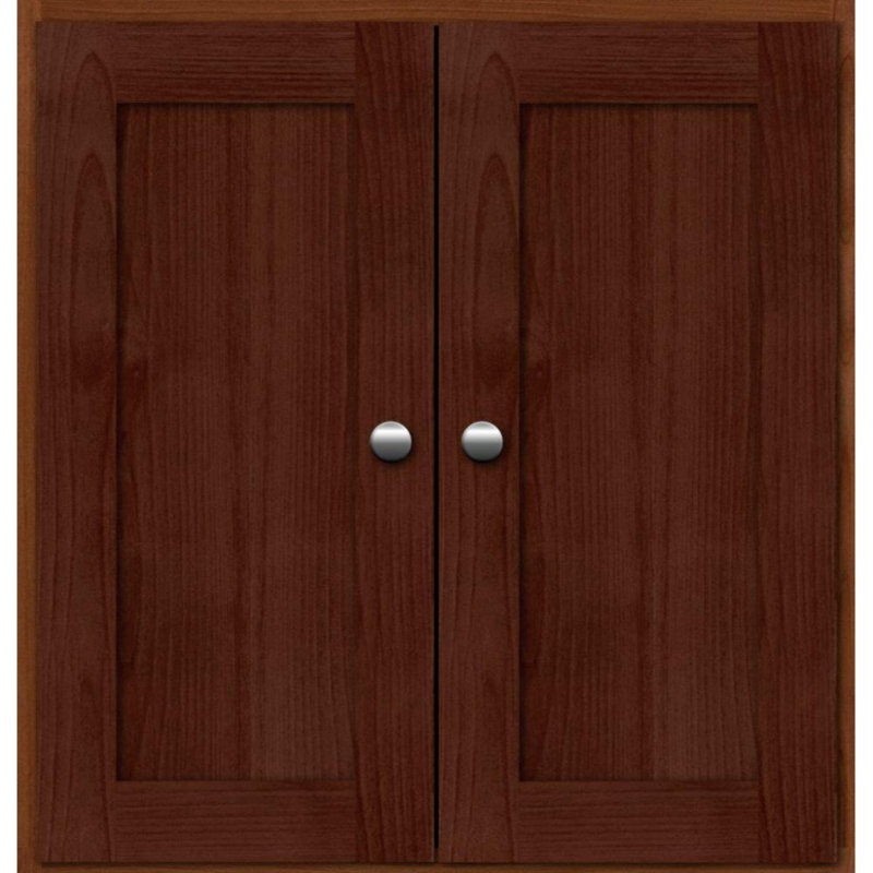 Armoire de salle de bain murale, Aulne foncé