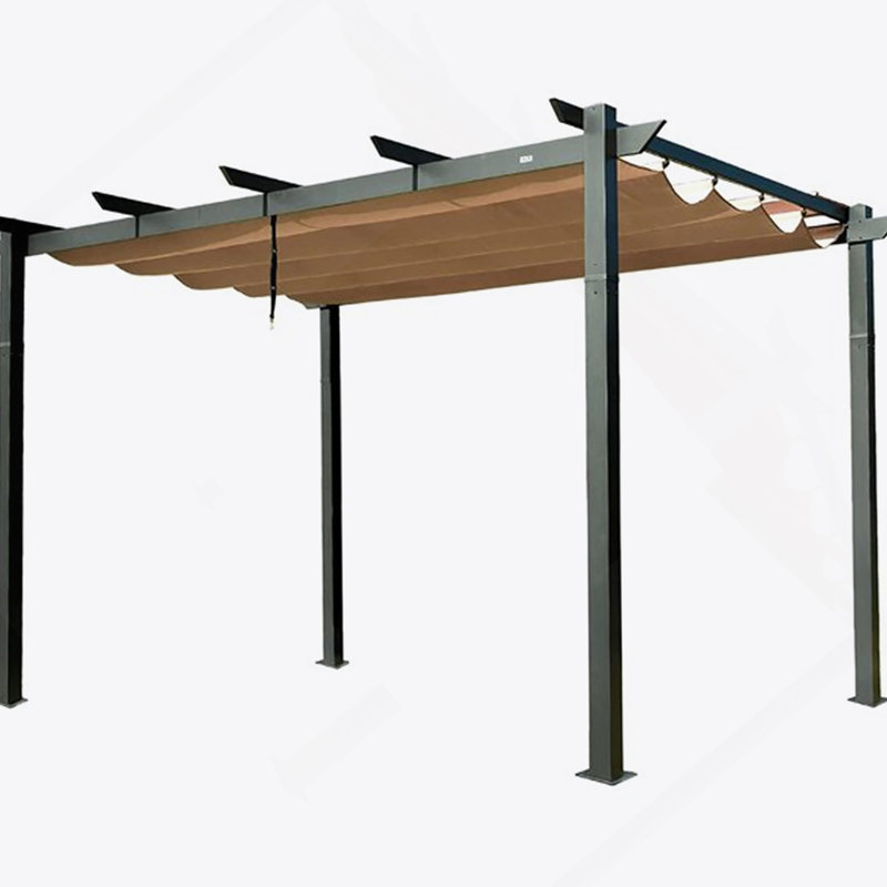 Pergola rétractable en aluminium avec abri de soleil pour patio avec auvent résistant aux intempéries pour terrasse de jardin