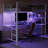 White Full Metal Loft Bed Frame With L-Shaped Desk, 2 Charging Stations, Storage Shelves, 4 Drawers, LED Lights-569013683