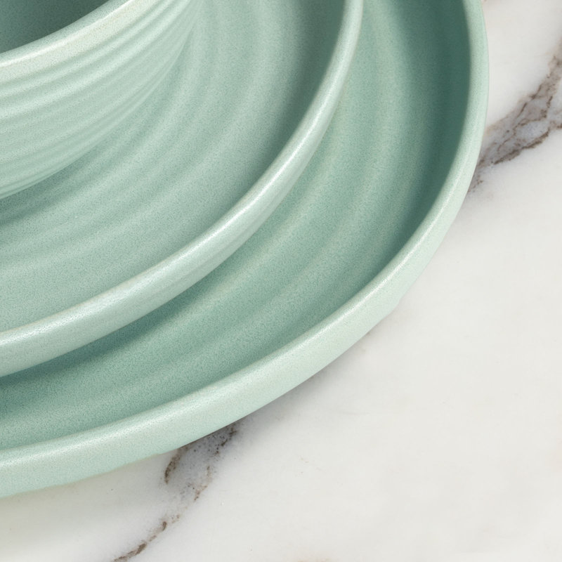 Ensembles de vaisselle et assiettes 12 pièces Famiware Pluto, Vert clair
