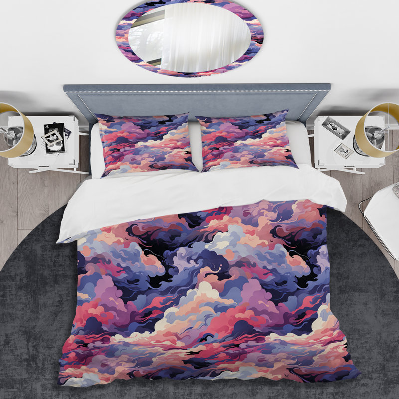 Ensemble de housse de couette Celestial Disguise Undulation III, Housse de couette pour très grand lit et 2 très