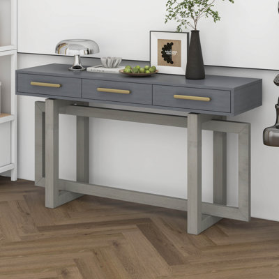 Console, canapé d'entrée très long de style minimaliste avec trois tiroirs et fabrication robuste