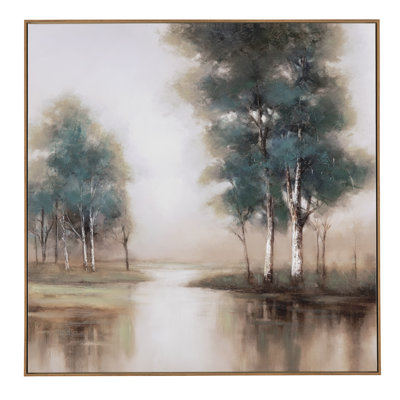 Turquoise Creek Framed Canvas Wall Art