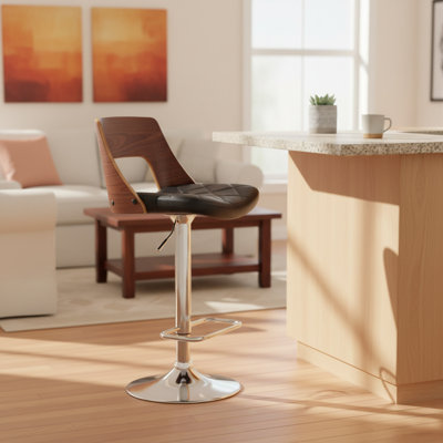 Chichica Swivel Adjustable Height Bar Stool by Wade Logan