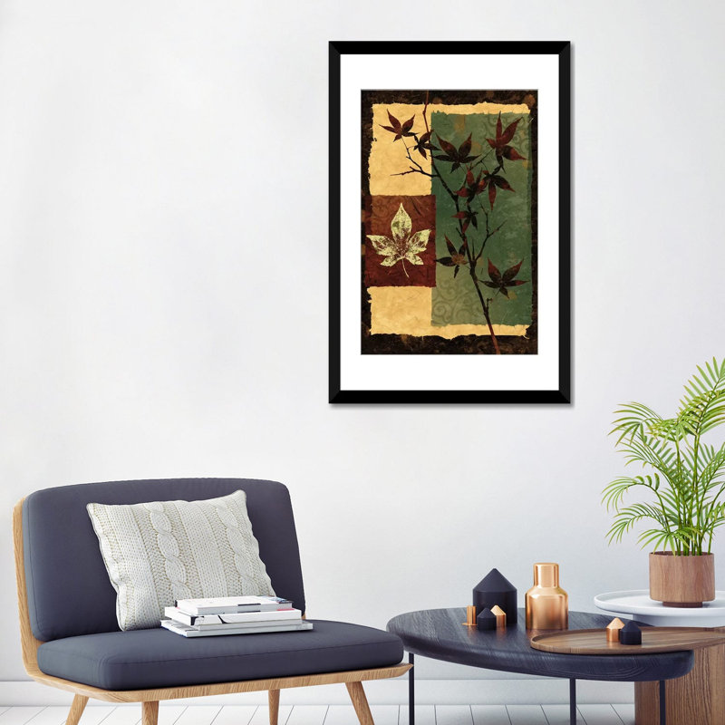 « new leaf ii », reproduction d’impression sur toile, H 24 po x l 16 po x P 1 po, Papier avec cadre noir, Blanc