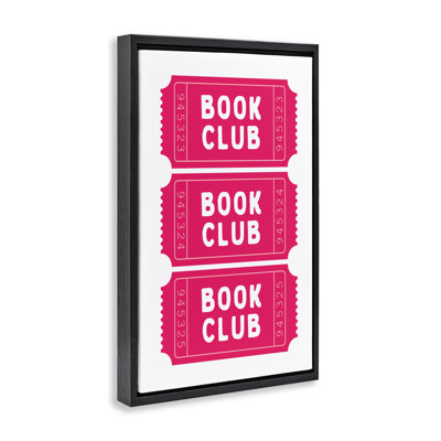 Cadre flottant pour billets de club de lecture rose, design par lettré et doublé