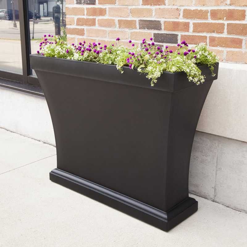 Bordeaux Black Polyethylene Trough Planter for Outdoor and Indoor Use
