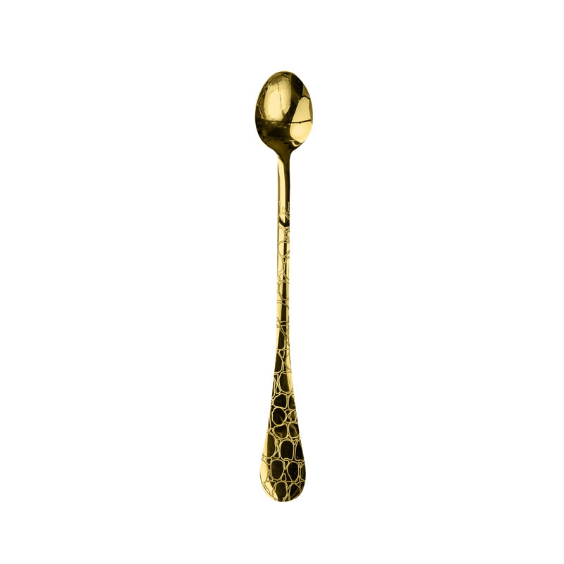 Coccodrillo Stainless Steel Iced Beverage Spoon, Oro
