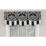 Damask Cotton Blend Scalloped 50'' W Window Valance