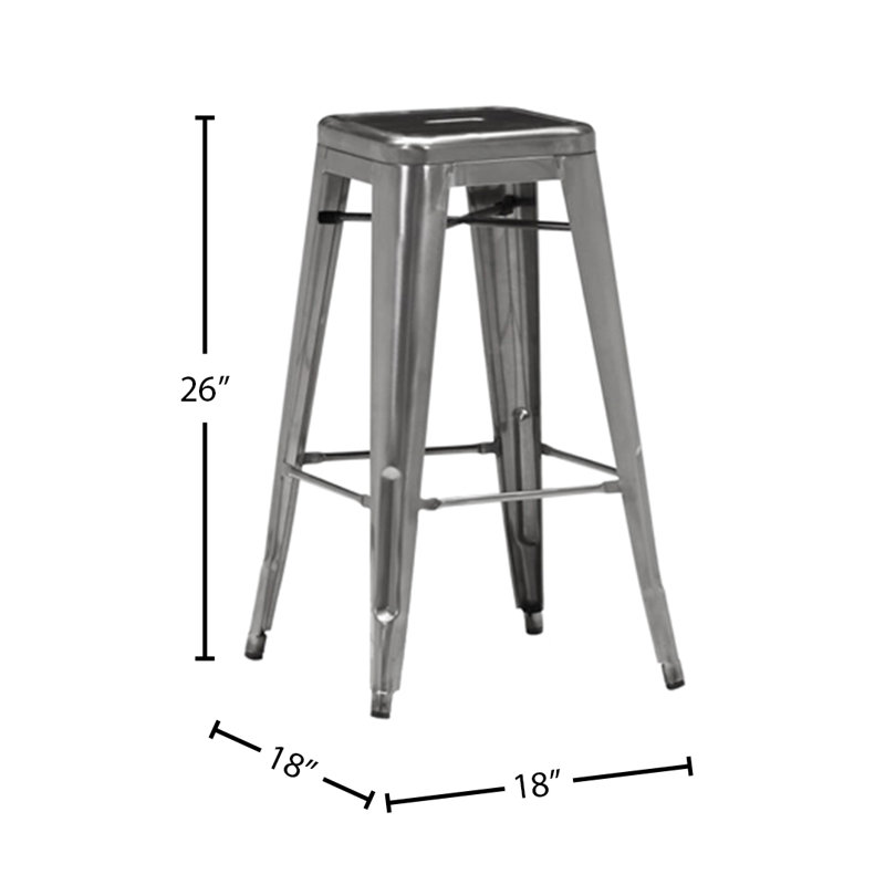 Tabouret de bar et de comptoir empilable Melien, Tabouret de comptoir (assise de 26 po de hauteur)