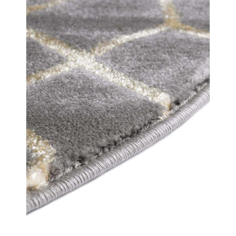 Geometric Area Rug, Oval 124.5 cm x 185.4 cm