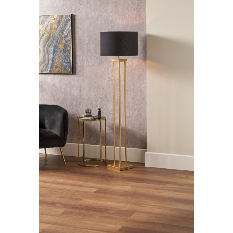 Bernado 169cm Traditional Floor Lamp, Satin, Black