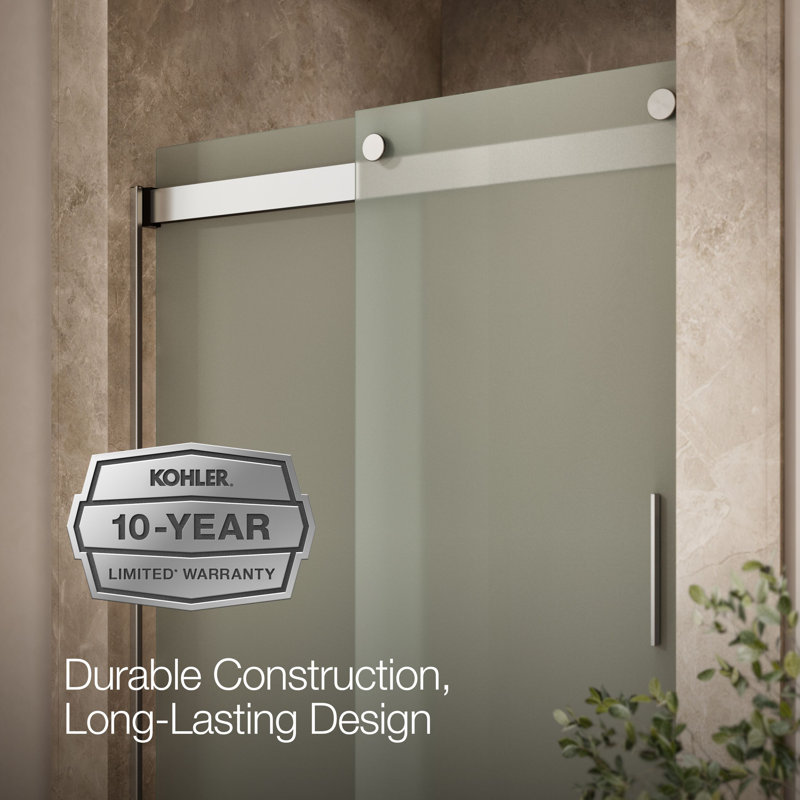 Levity 47.58" x 74" Bypass Shower Door with CleanCoat® Technology, Frosted, Matte Nickel
